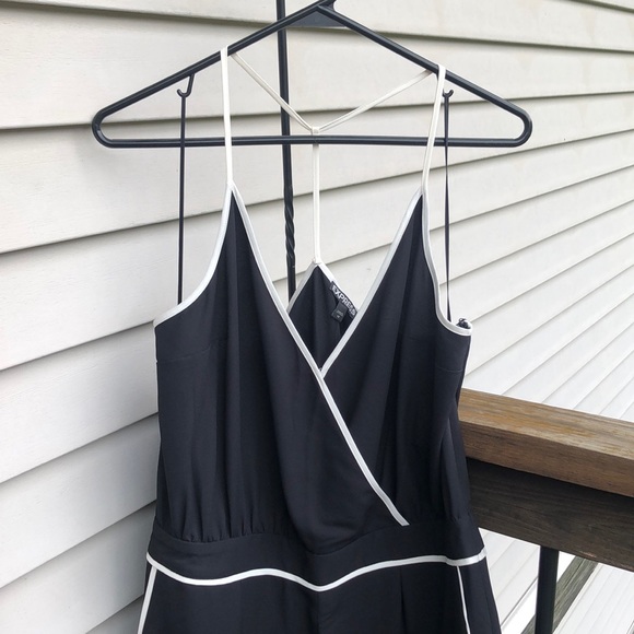 Chic Black and White Jumpsuit by Express - Picture 2 of 14